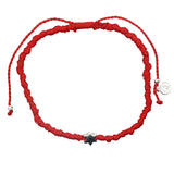 Red cord bracelet and 925 silver Star of David