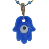 Collier doré main de Fatma perles oeil et dorées 75 cm