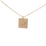 Collier doré plaque carrée 'je t'aime de + en +" 42 cm