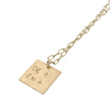Collier doré plaque carrée 'je t'aime de + en +" 42 cm