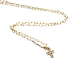 Collier doré croix zircons 38 cm