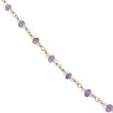 Collier doré en pierre de lune et améthyste 50 cm