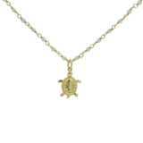 Collier santa maria doré préhnite et tortue 42cm