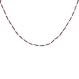 Collier doré cordon bordeaux avec grenat et tourmaline rose 60 cm