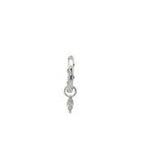 Mini créole fermée argent 925 avec pampille zircon navette