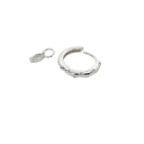 Mini créole fermée argent 925 avec pampille zircon navette
