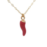 Collier doré piment rouge 42 cm