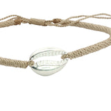 Bracelet cordon cauri argent