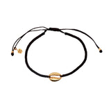 Bracelet cordon cauri doré