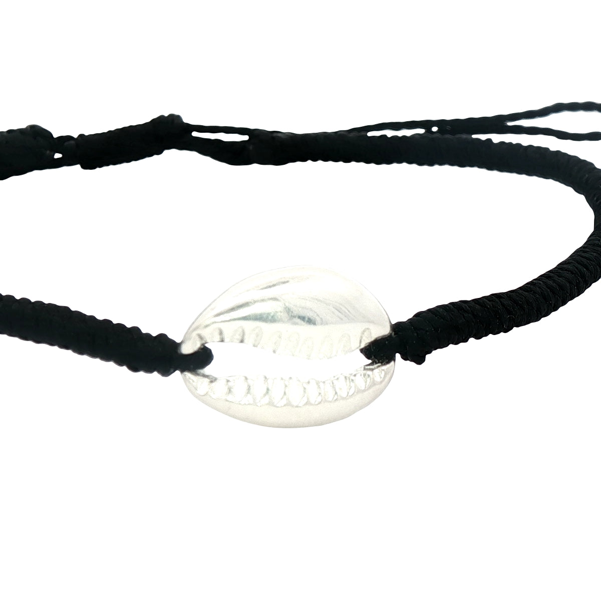Bracelet cordon cauri argent