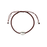Bracelet cordon cauri argent