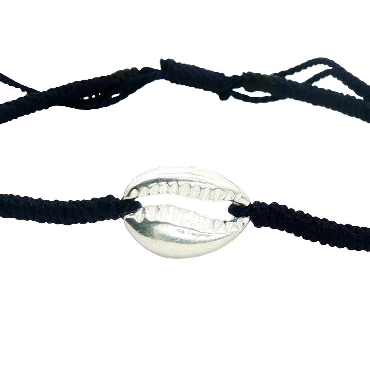 Bracelet cordon cauri argent