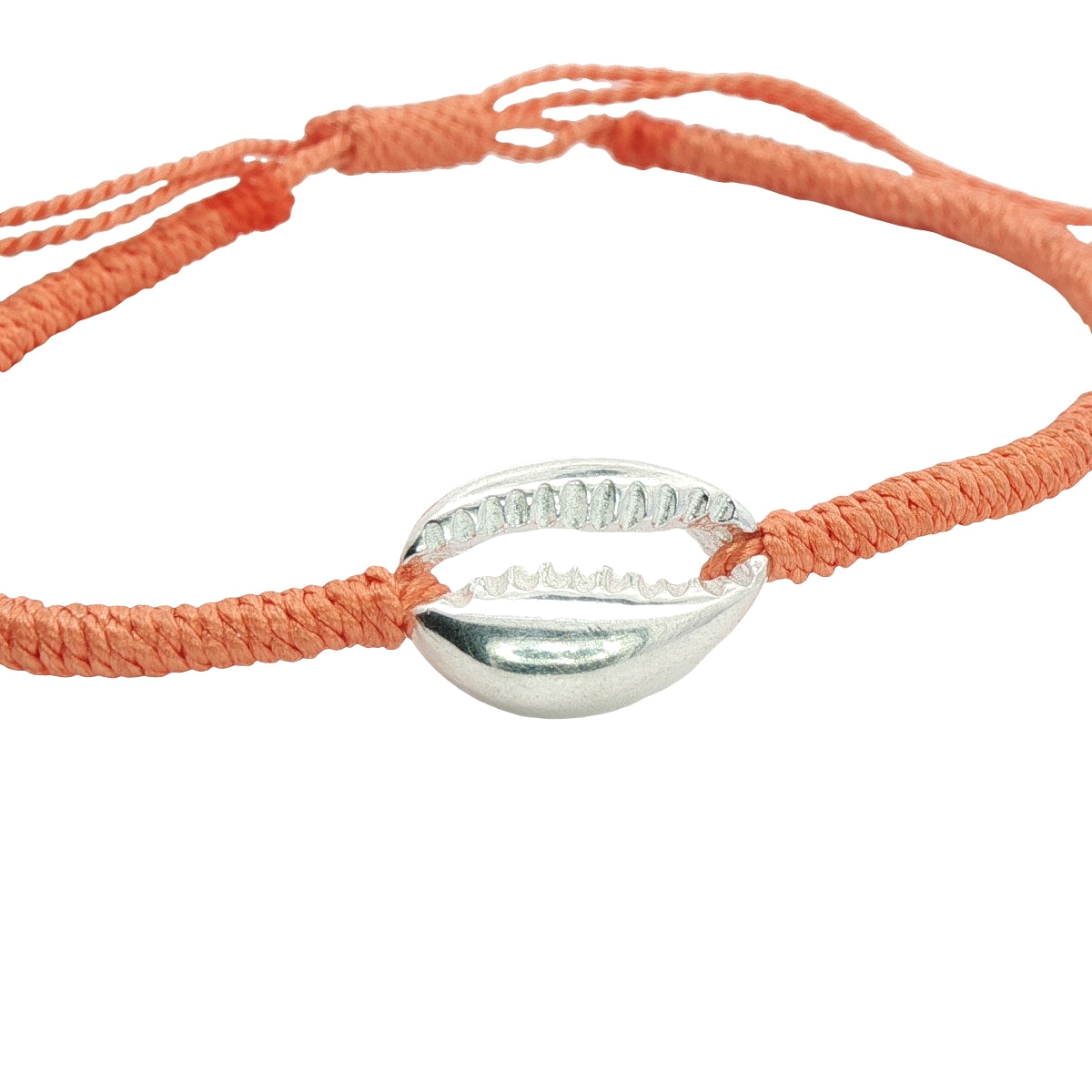 Bracelet cordon cauri argent
