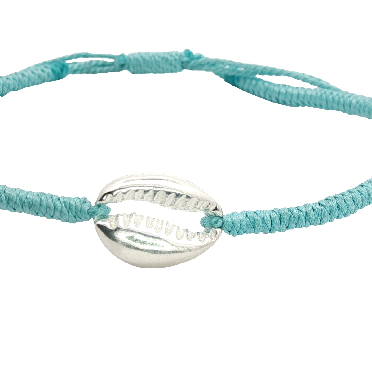 Bracelet cordon cauri argent