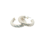 Twisted 925 silver hoop earrings