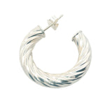 Twisted 925 silver hoop earrings