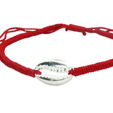 Bracelet cordon cauri argent