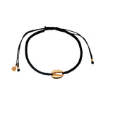Bracelet cordon cauri doré