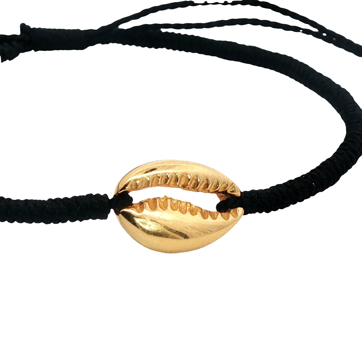 Bracelet cordon cauri doré
