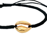 Bracelet cordon cauri doré