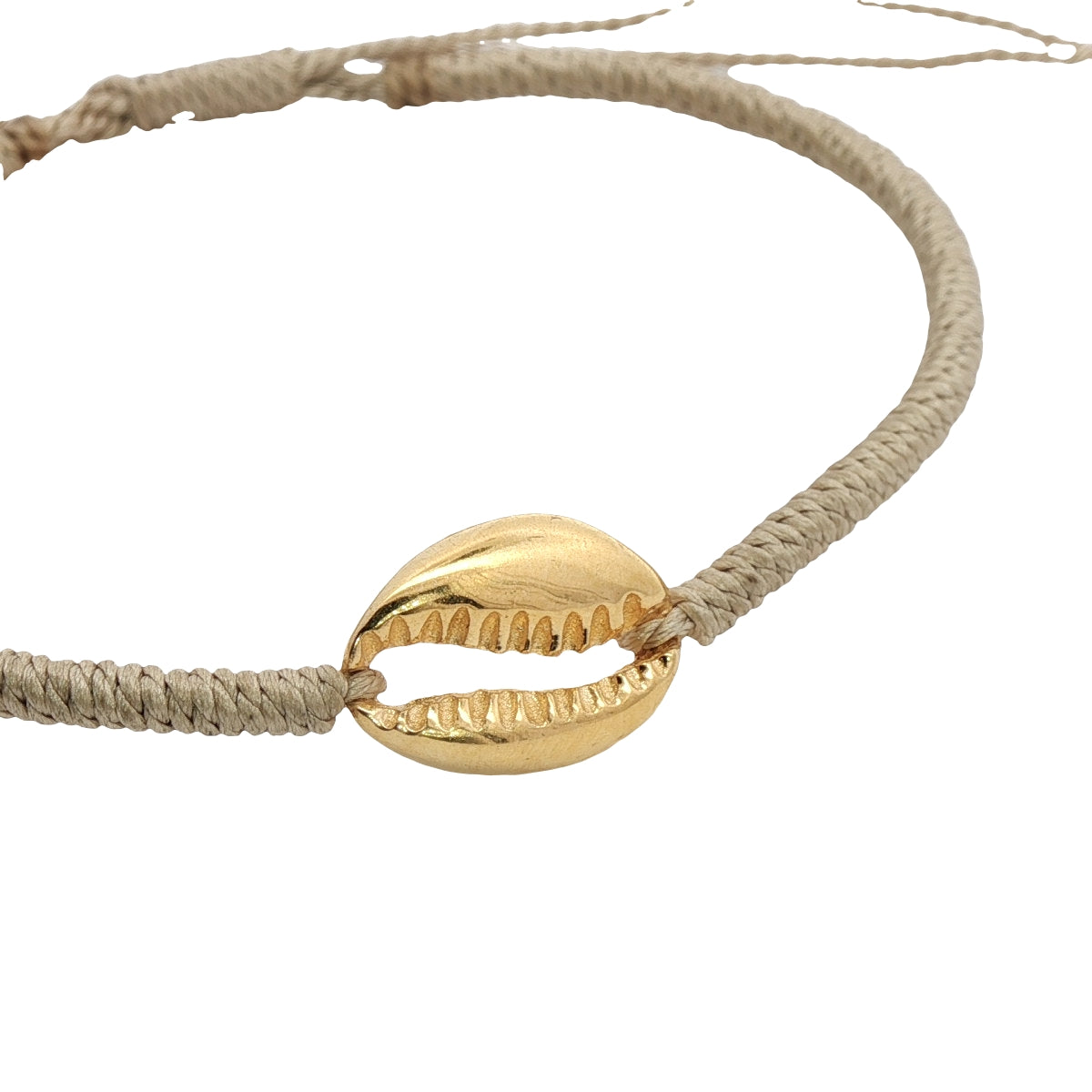 Bracelet cordon cauri doré