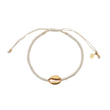 Bracelet cordon cauri doré