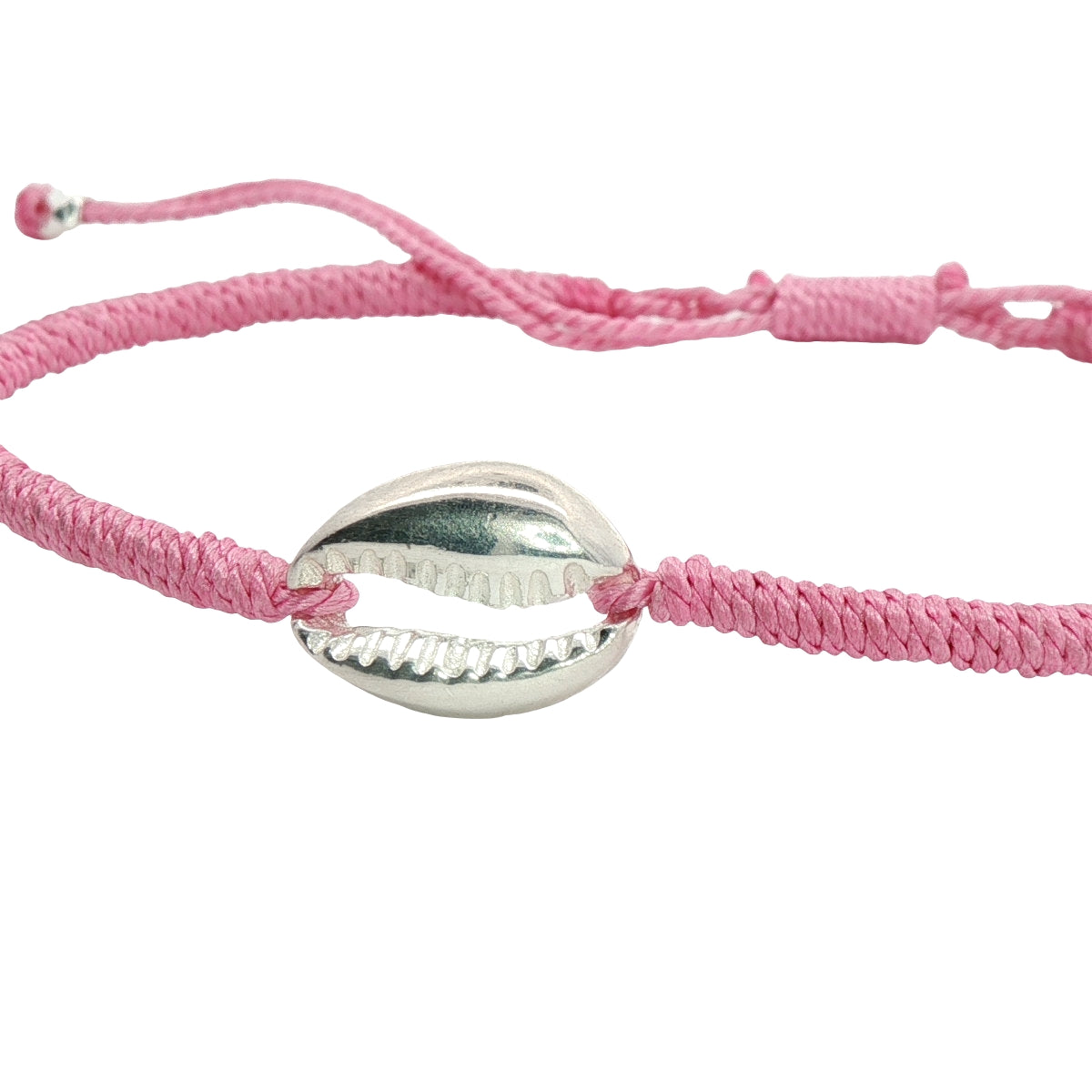 Bracelet cordon cauri argent