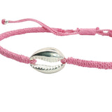 Bracelet cordon cauri argent