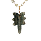 Collier doré Palmier labradorite 60 cm