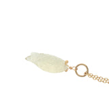 Collier doré poisson taillé en quartz citron 42 cm