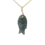 Collier doré poisson en labradorite 42 cm