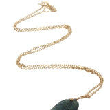 Collier doré poisson en labradorite 42 cm