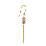 Golden earrings with 3 stones and chains