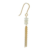 Golden earrings with 3 stones and chains