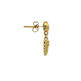 Gold earrings with stone and zircon tassels