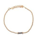 Bracelet doré trilogie de labradorite et perles dorées