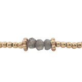 Bracelet doré trilogie de labradorite et perles dorées