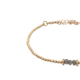 Bracelet doré trilogie de labradorite et perles dorées