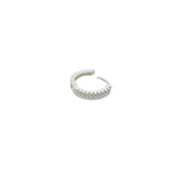 Mini créole fermée argent 925 avec zircons et torsades