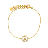Peace zircons gold bracelet