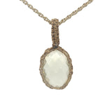 Collier doré Johri bazaar prehnite et fil doré 42 cm