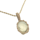 Collier doré Johri bazaar prehnite et fil doré 42 cm