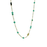Gold necklace with natural stones