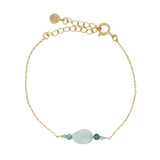 Bracelet doré pierre amazonite et turquoise