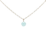 Collier doré visage taillé dans du blue saphir 42 cm