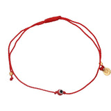 Bracelet fil fin coloré et oeil porte bonheur