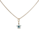 Collier doré étoile de David en nacre avec oeil 42 cm