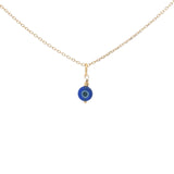 Collier doré petit oeil bleu et perle dorée 42 cm