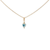 Collier doré petit coeur en nacre avec oeil perle dorée 42 cm