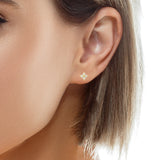 Golden chip with zircons flower